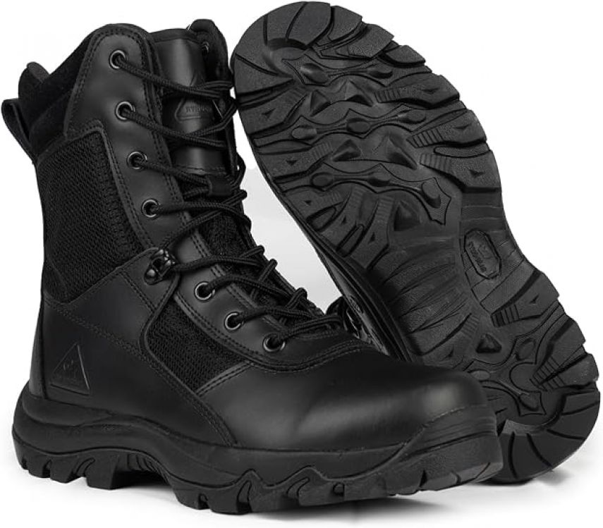 COOLMAX TACTICAL 8" COMBAT SIDE ZIP BOOTS.